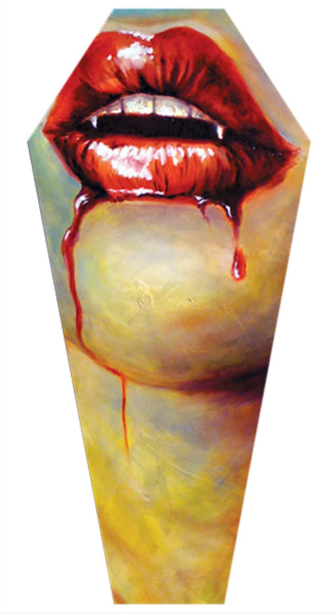 Black Market Art Company Vampire Lips & Stretched Canvas Coffin Print