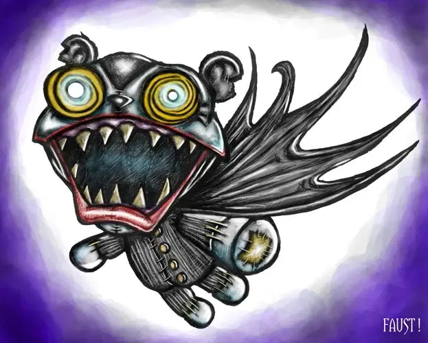 Black Market Art Company Vampire Teddy Bear Print - Black Market Art Company - Flyclothing LLC