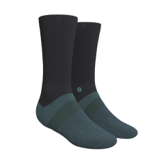The Night Owl | Black and Teal Heel Hammock™ Crew Socks - Shinesty