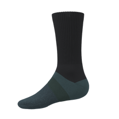 The Night Owl | Black and Teal Heel Hammock™ Crew Socks - Shinesty