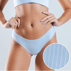 The Venus | Light Blue Stripe Seamless Thong - Shinesty
