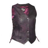 Lilly - Women's Motorcycle Leather Vest - Unik Just for Bikers - Flyclothing LLC