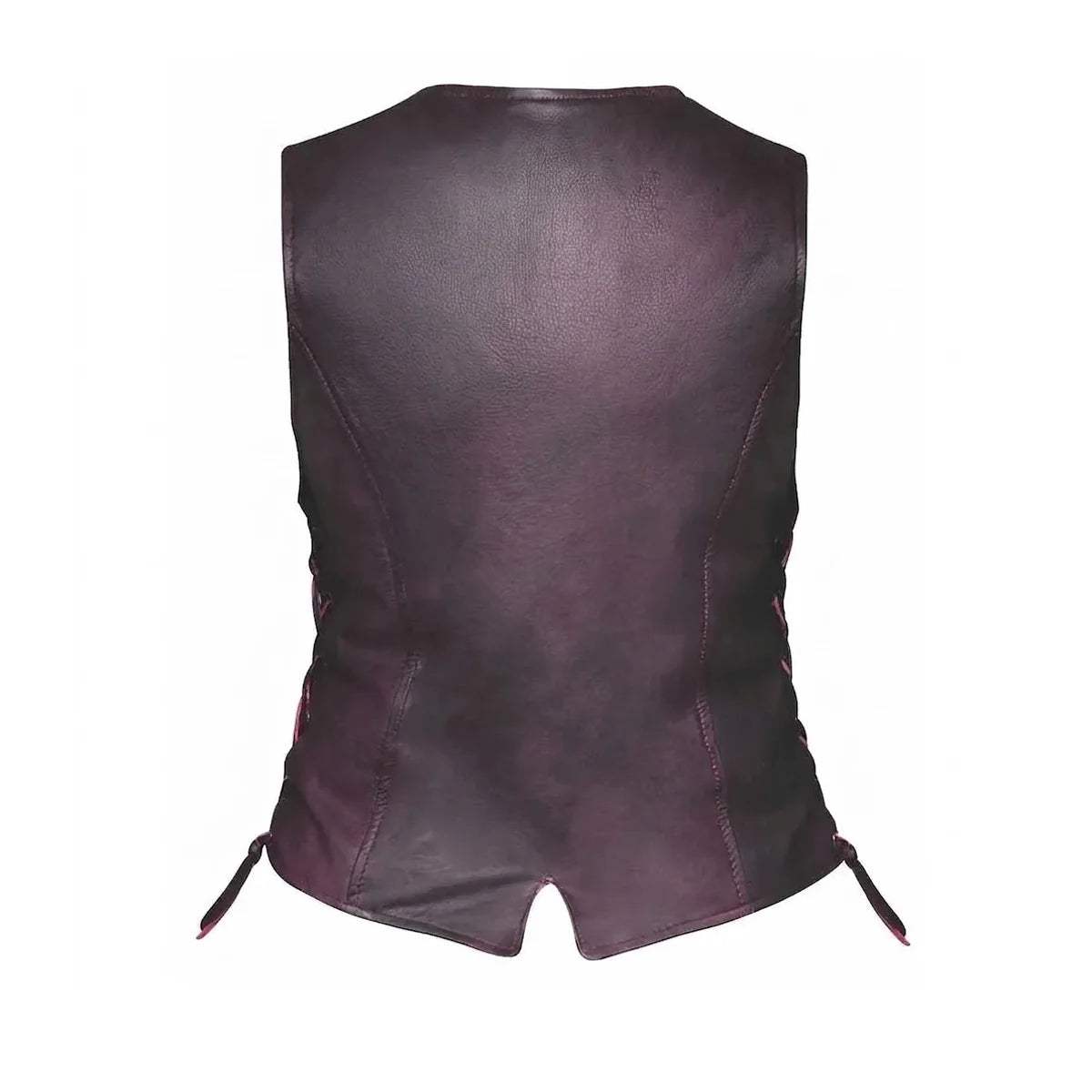 Lilly - Women's Motorcycle Leather Vest - Unik Just for Bikers - Flyclothing LLC