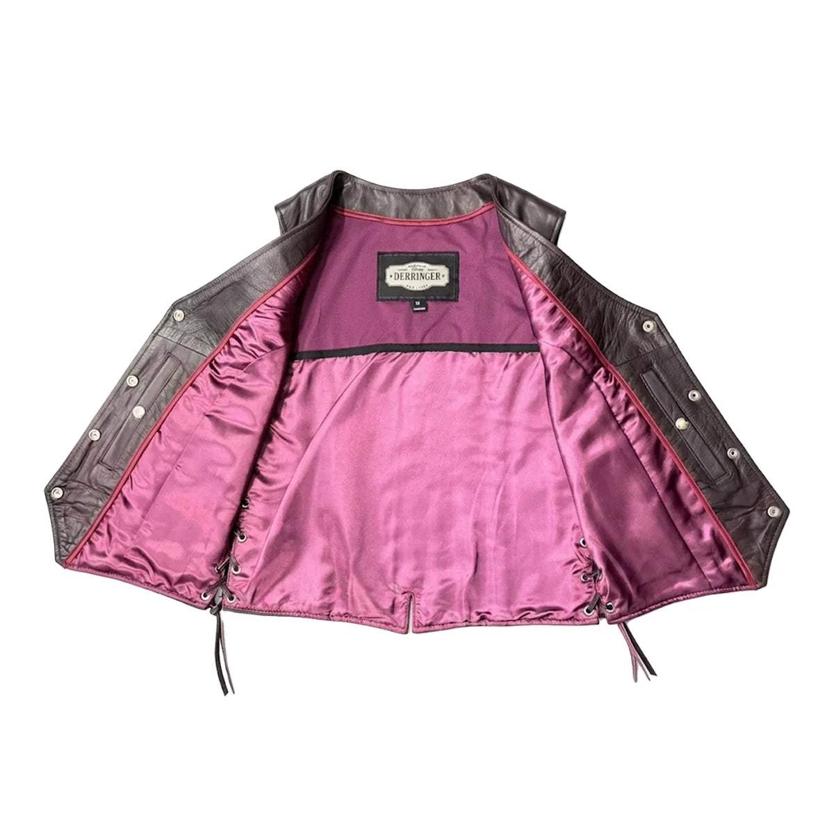 Lilly - Women's Motorcycle Leather Vest - Unik Just for Bikers - Flyclothing LLC
