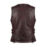 Betty - Women's Purple Lambskin Leather Motorcycle Vest - Unik Just for Bikers - Flyclothing LLC