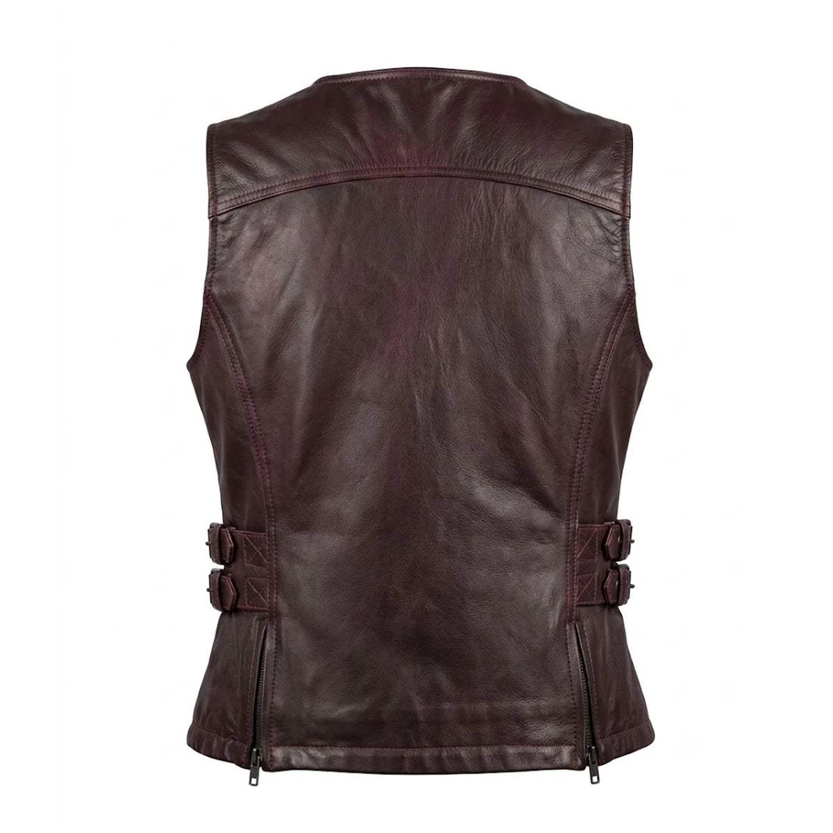 Betty - Women's Purple Lambskin Leather Motorcycle Vest - Unik Just for Bikers - Flyclothing LLC