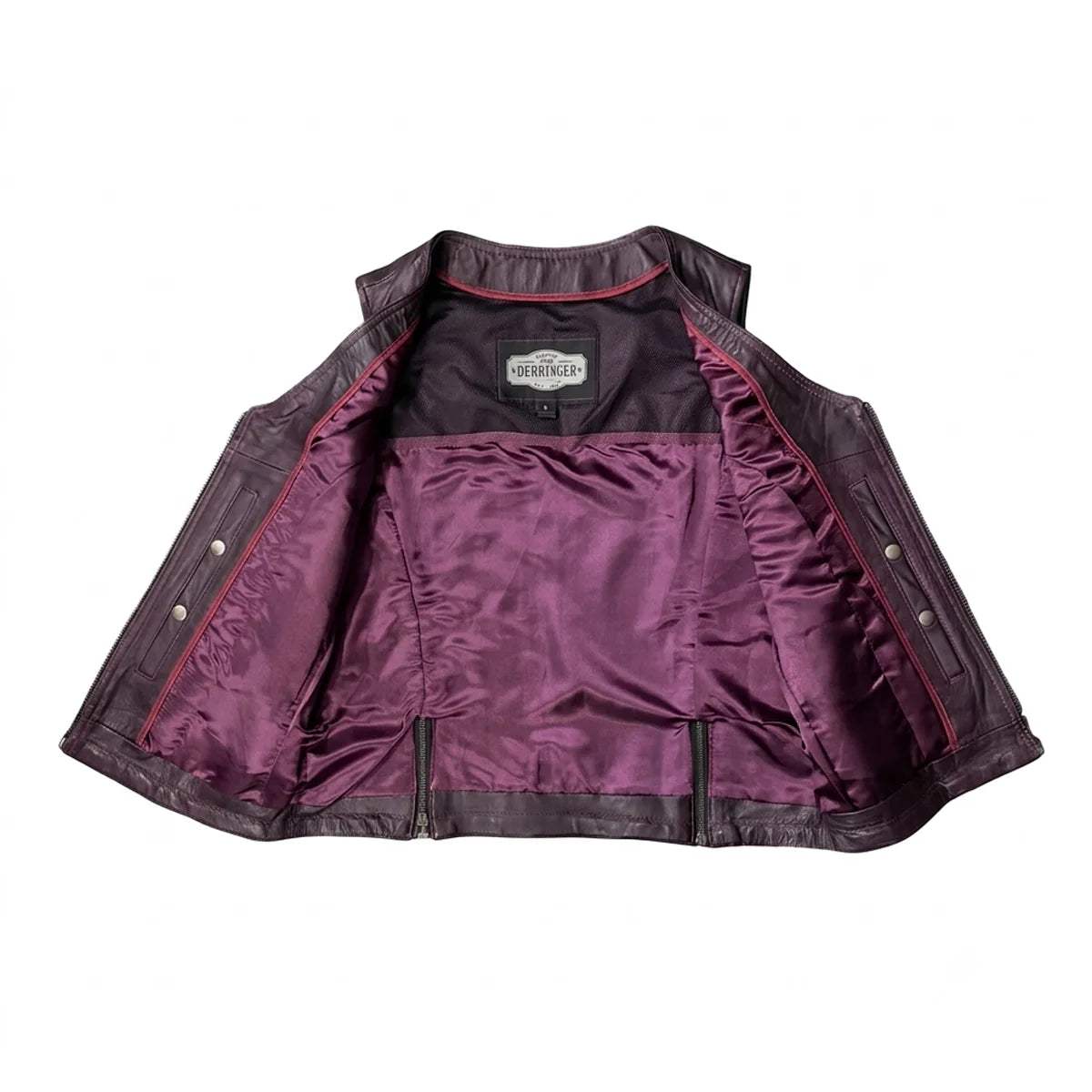 Betty - Women's Purple Lambskin Leather Motorcycle Vest - Unik Just for Bikers - Flyclothing LLC