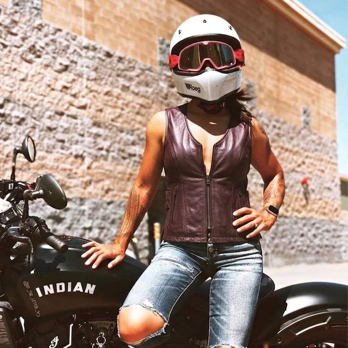 Betty - Women's Purple Lambskin Leather Motorcycle Vest - Unik Just for Bikers - Flyclothing LLC