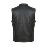 Badlands - Men's Club Style Leather Motorcycle Vest - Unik Just for Bikers - Flyclothing LLC