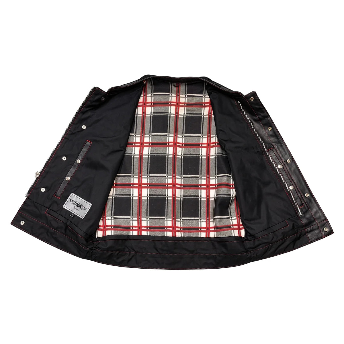 Badlands - Men's Club Style Leather Motorcycle Vest - Unik Just for Bikers - Flyclothing LLC