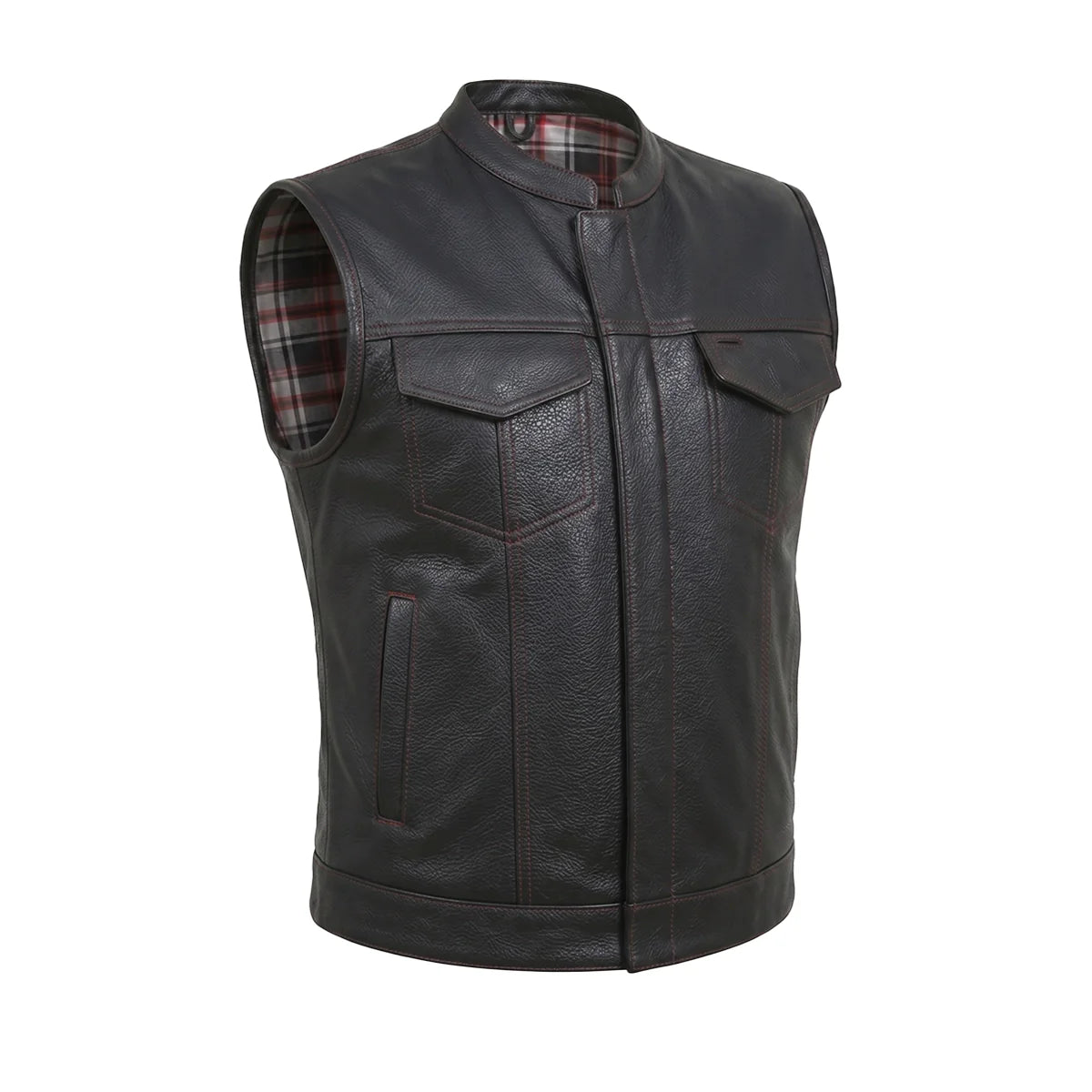 Badlands - Men's Club Style Leather Motorcycle Vest - Unik Just for Bikers - Flyclothing LLC