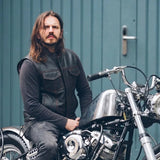 Badlands - Men's Club Style Leather Motorcycle Vest - Unik Just for Bikers - Flyclothing LLC