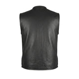 Blackout - Men's Motorcycle Leather Vest - Unik Just for Bikers - Flyclothing LLC