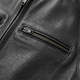 Blackout - Men's Motorcycle Leather Vest - Unik Just for Bikers - Flyclothing LLC