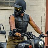 Blackout - Men's Motorcycle Leather Vest - Unik Just for Bikers - Flyclothing LLC