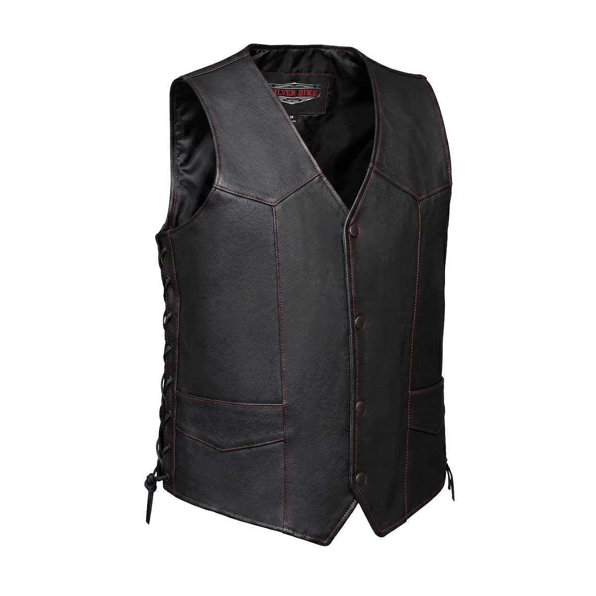 Bronco - Men's Premium Leather Motorcycle Vest - Unik Just for Bikers - Flyclothing LLC