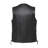 Bronco - Men's Premium Leather Motorcycle Vest - Unik Just for Bikers - Flyclothing LLC