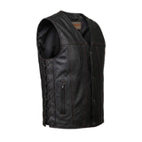 Blackhills - Men's Motorcycle Leather Vest - Unik Just for Bikers - Flyclothing LLC