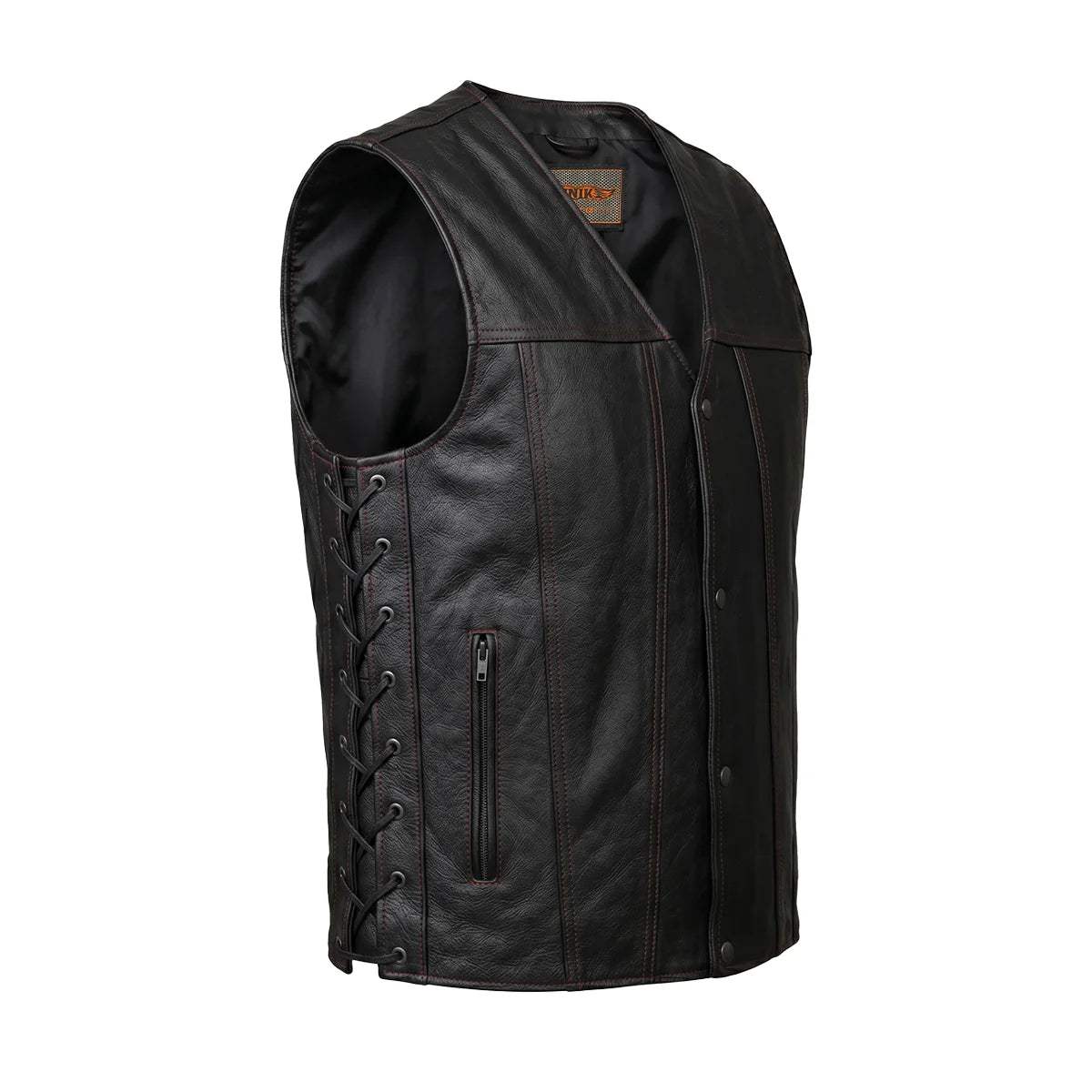 Blackhills - Men's Motorcycle Leather Vest - Unik Just for Bikers - Flyclothing LLC
