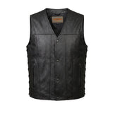 Blackhills - Men's Motorcycle Leather Vest - Unik Just for Bikers - Flyclothing LLC
