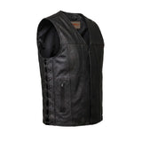 Blackhills - Men's Motorcycle Leather Vest - Unik Just for Bikers - Flyclothing LLC