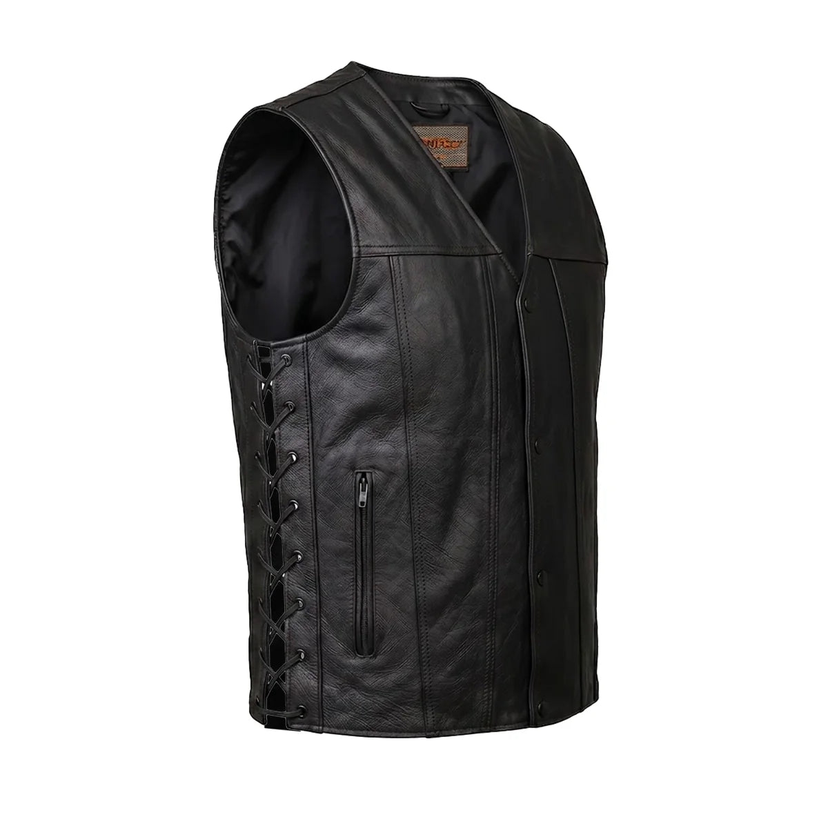 Blackhills - Men's Motorcycle Leather Vest - Unik Just for Bikers - Flyclothing LLC