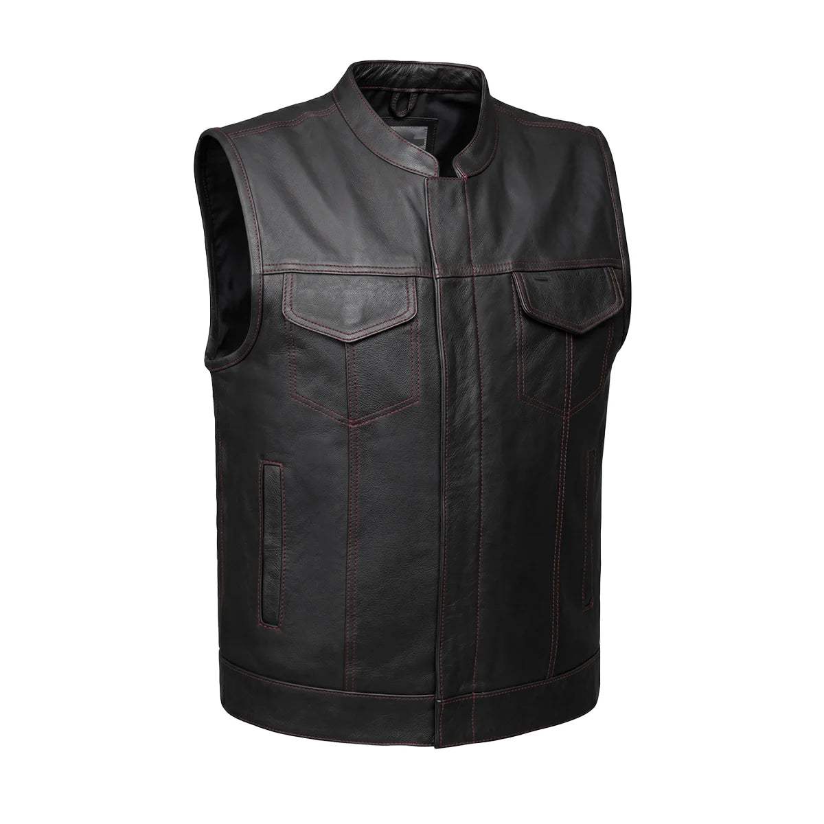 Clubman - Men's SOA Club Style leather Motorcycle Vest - Unik Just for Bikers - Flyclothing LLC