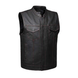Clubman - Men's SOA Club Style leather Motorcycle Vest - Unik Just for Bikers - Flyclothing LLC