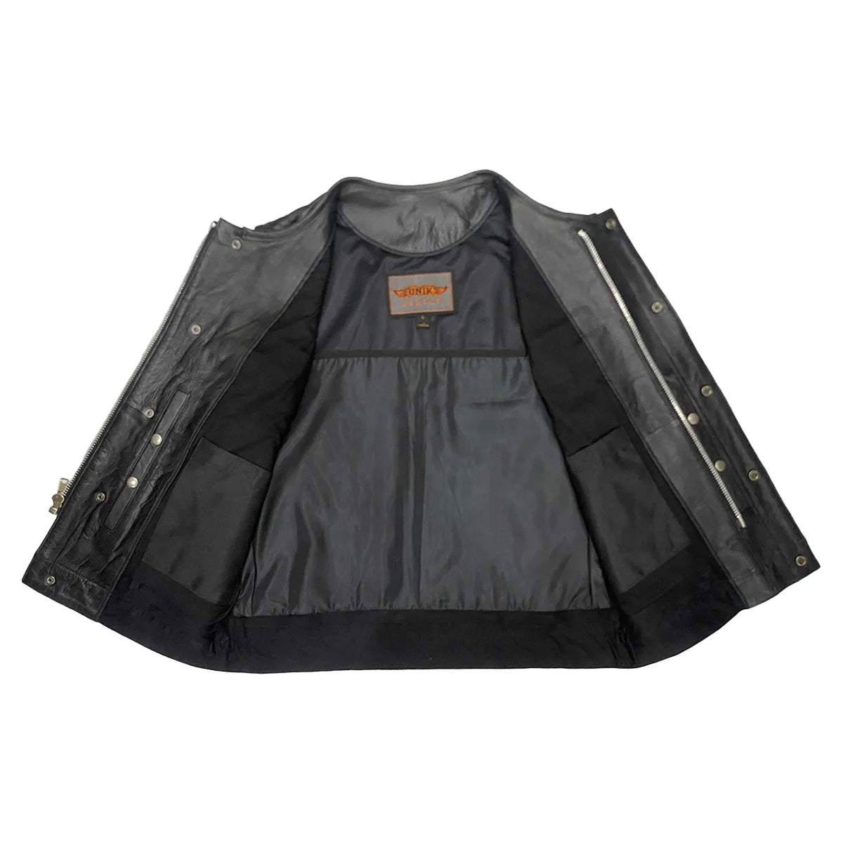 Clubman - Men's SOA Club Style leather Motorcycle Vest - Unik Just for Bikers - Flyclothing LLC