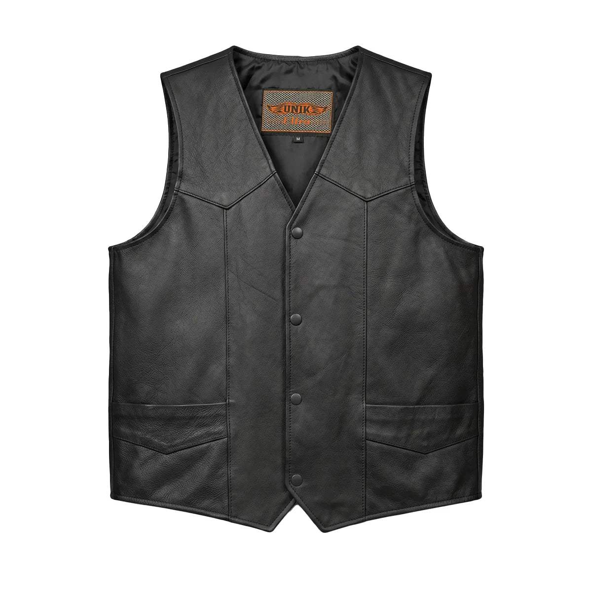 Cattleman - Mens Premium Leather Vest - Unik Just for Bikers - Flyclothing LLC