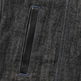Cobalt - Men's Leather/Denim Club Style Motorcycle Vest - Unik Just for Bikers - Flyclothing LLC