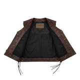 Colorado - Men's Motorcycle Leather Vest (Brown) - Unik Just for Bikers - Flyclothing LLC