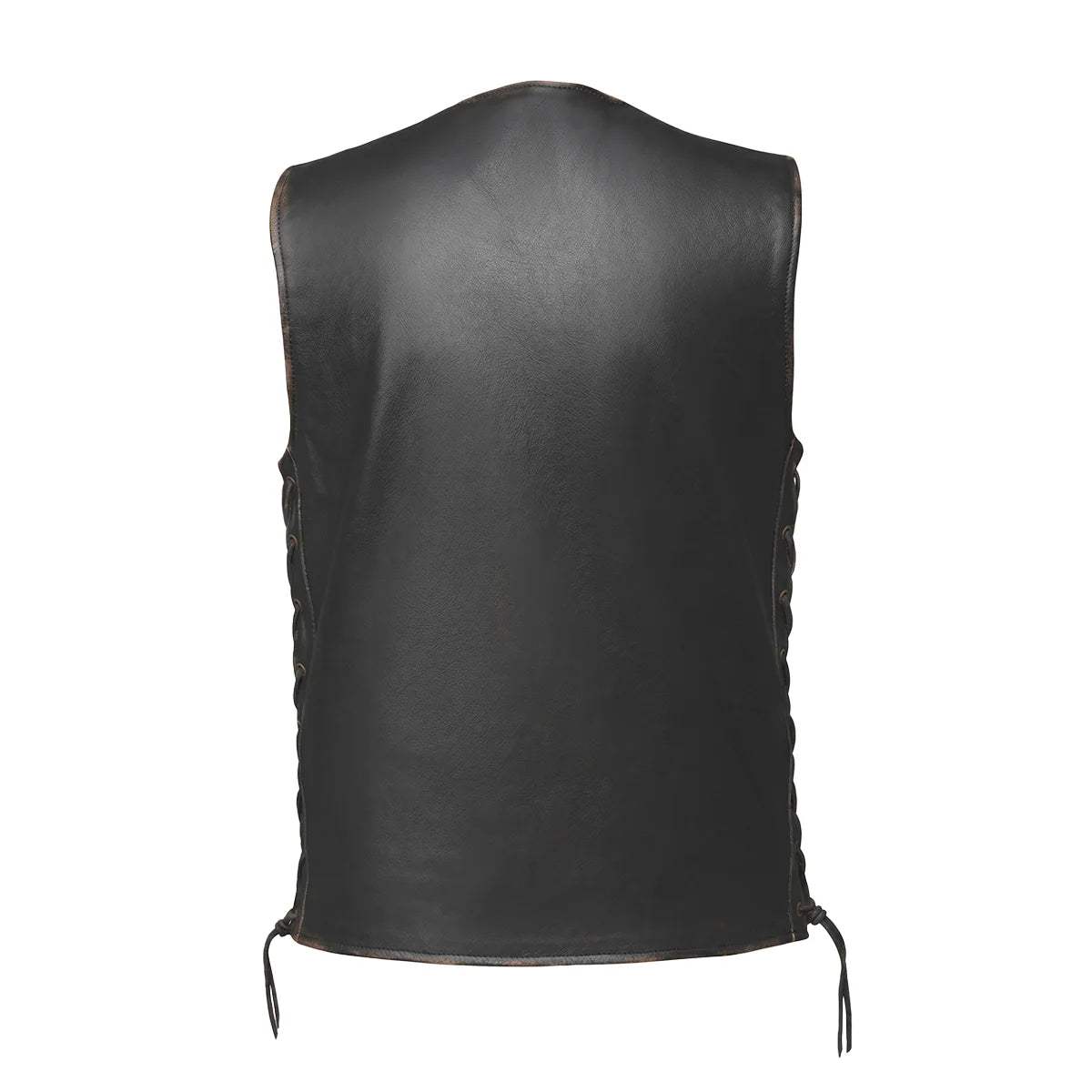 Colorado - Men's Motorcycle Leather Vest (Brown) - Unik Just for Bikers - Flyclothing LLC