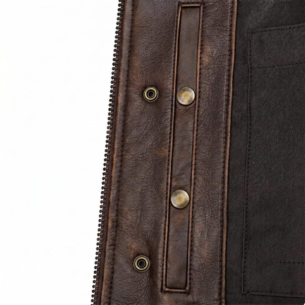 Colorado - Men's Motorcycle Leather Vest (Brown) - Unik Just for Bikers - Flyclothing LLC