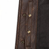 Colorado - Men's Motorcycle Leather Vest (Brown) - Unik Just for Bikers - Flyclothing LLC