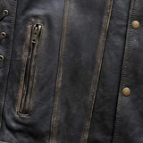 Colorado - Men's Motorcycle Leather Vest (Brown) - Unik Just for Bikers - Flyclothing LLC