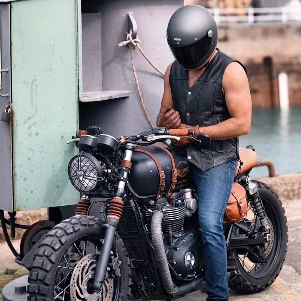 Colt - Men's Motorcycle Leather Vest - Unik Just for Bikers - Flyclothing LLC