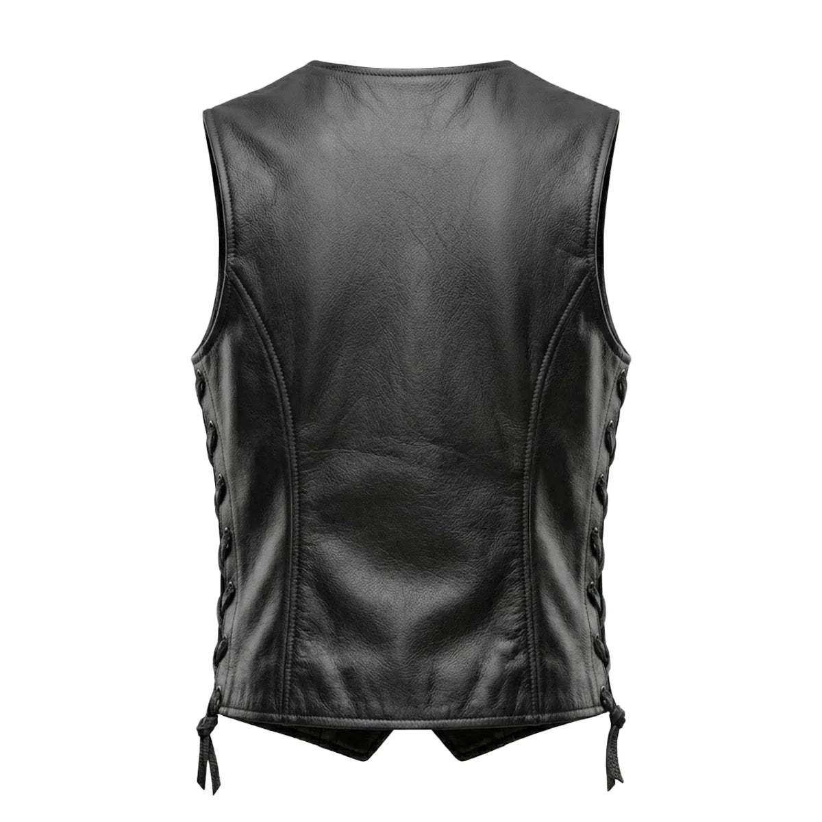 Mae - Women's Zippered Leather Motorcycle Vest - Unik Just for Bikers - Flyclothing LLC