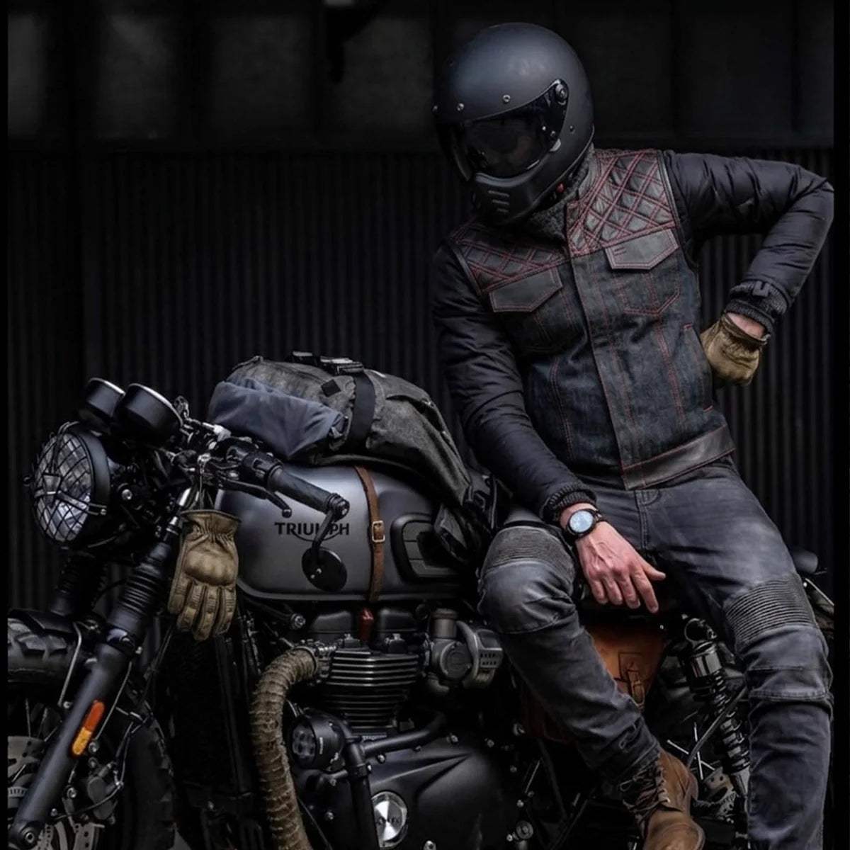 Crimson - Mens Hybrid Club Vest - Unik Just for Bikers - Flyclothing LLC