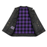 Mauve - Women's SOA Club Style leather Motorcycle Vest - Unik Just for Bikers - Flyclothing LLC