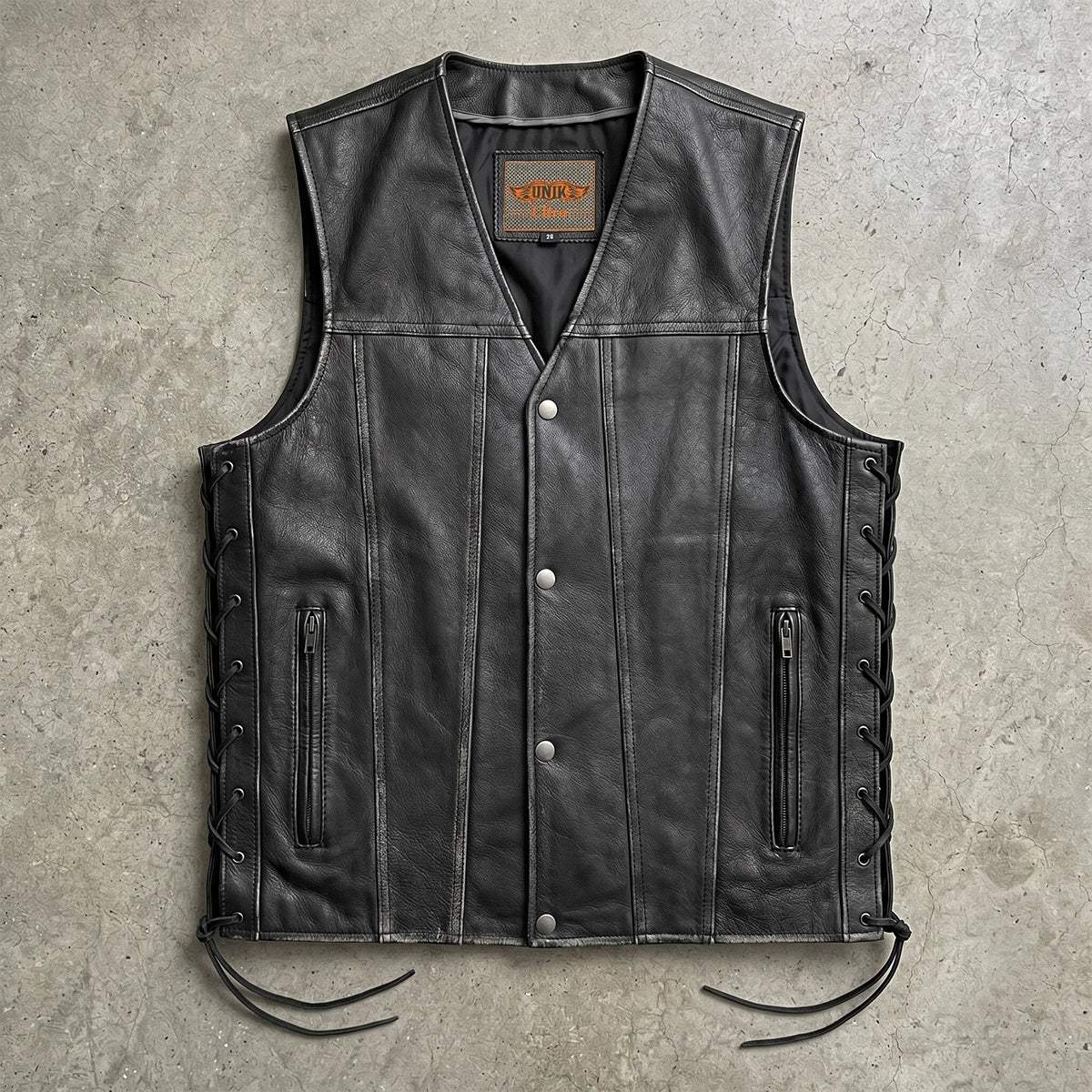 Durango - Mens Ultra Leather Vest - Unik Just for Bikers - Flyclothing LLC