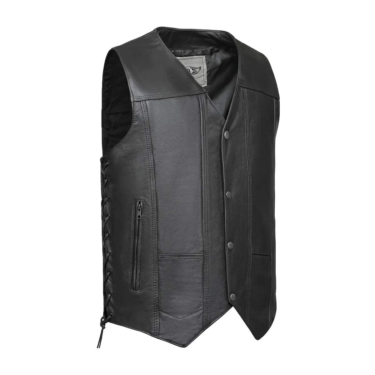El Paso - Men's Motorcycle Leather Vest - Unik Just for Bikers - Flyclothing LLC