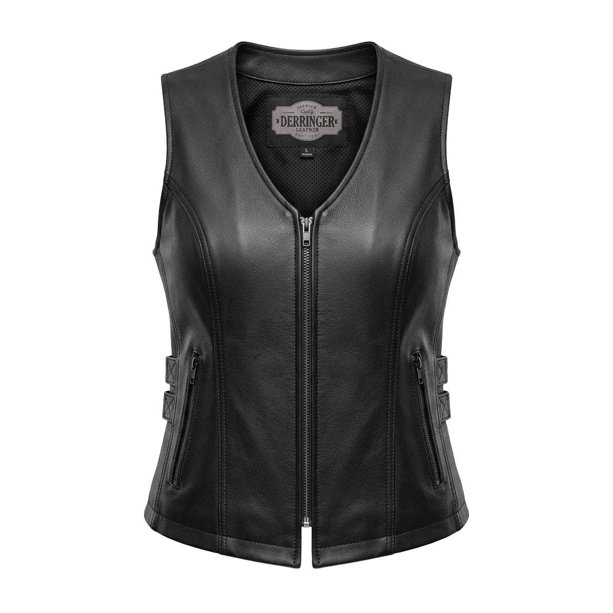Midnight Cowgirl - Women's Lambskin Leather Motorcycle Vest - Unik Just for Bikers - Flyclothing LLC