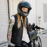 Midnight Cowgirl - Women's Lambskin Leather Motorcycle Vest - Unik Just for Bikers - Flyclothing LLC