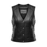 Shirly - Women's Motorcycle Leather Vest - Unik Just for Bikers - Flyclothing LLC