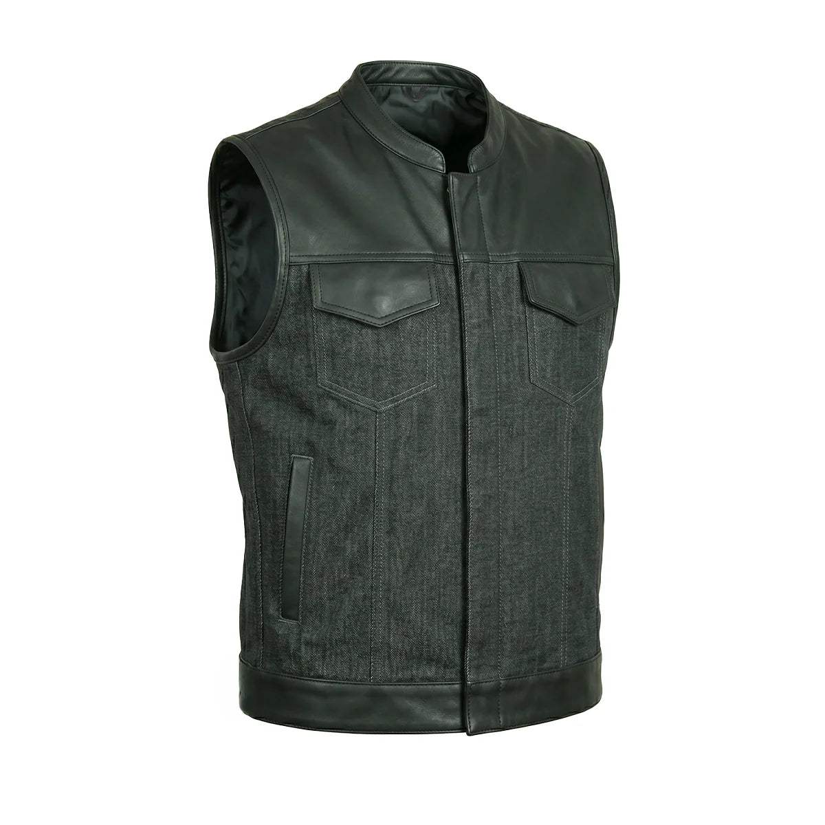 Hybrid black - Mens Hybrid Club Vest - Unik Just for Bikers - Flyclothing LLC