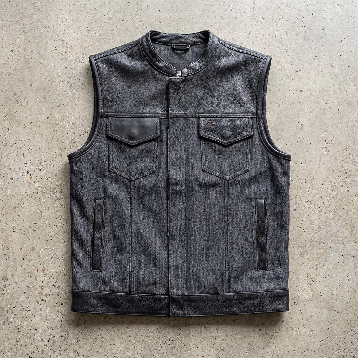 Hybrid black - Mens Hybrid Club Vest - Unik Just for Bikers - Flyclothing LLC