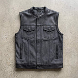 Hybrid black - Mens Hybrid Club Vest - Unik Just for Bikers - Flyclothing LLC