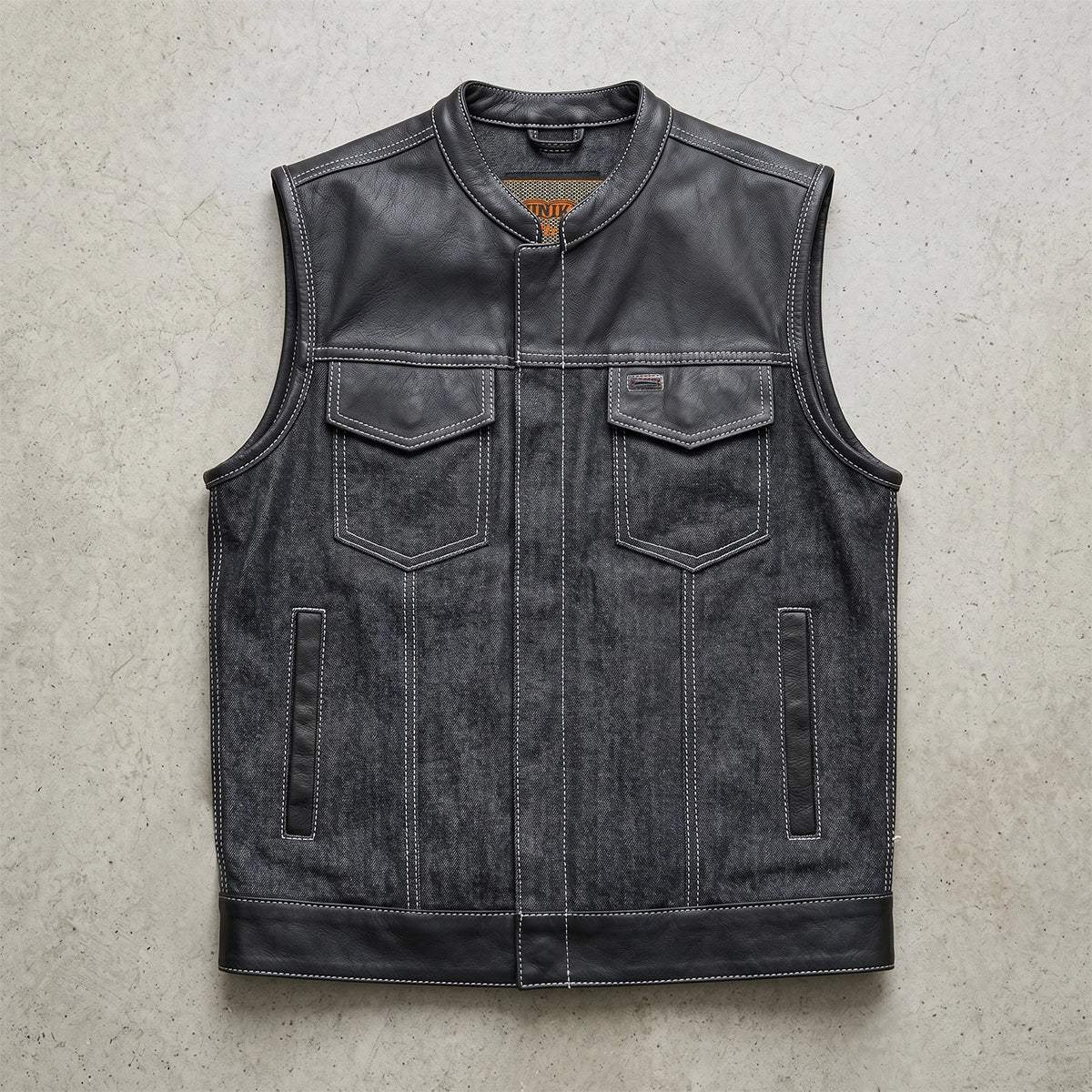 Hybrid white - Mens Hybrid Club Vest - Unik Just for Bikers - Flyclothing LLC
