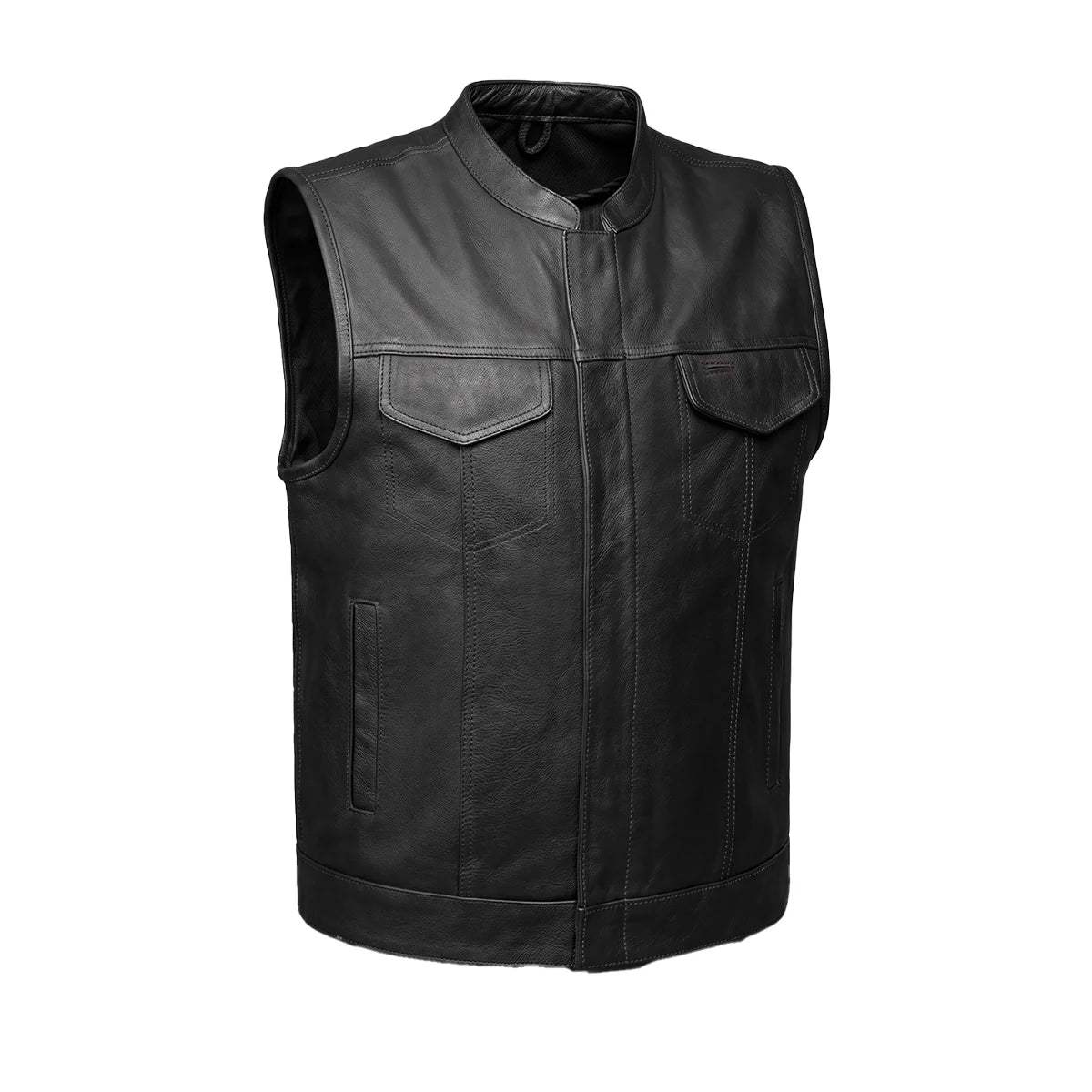 Iron Rider - Men's SOA Club Style Leather Motorcycle Vest - Unik Just for Bikers - Flyclothing LLC